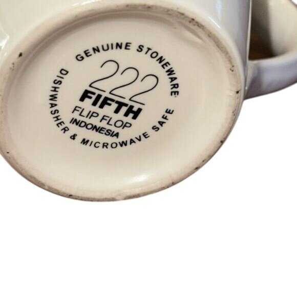 Set Of 3 222 Fifth Flip Flop  Stoneware Mugs With Yellow & Orange Interior - Picture 4 of 4